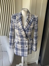 ZARA BLUE WHITE CHECK TWEED