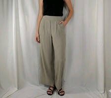 Frilla Vintage Womens Trousers Striped High Waist Side Buttons Zip Close Size 12