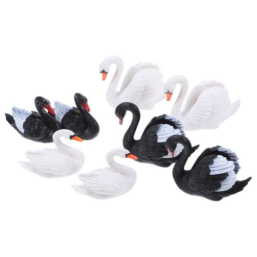 Pcs swan small figurines - 8,