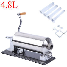 4.8L Homemade Sausage Stuffer Stainless Steel Filler Maker Machine Horizontal