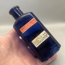 VICTORIAN CHEMIST POISON BOTTLE VARIANT WITH ORIGINAL LABELS