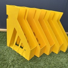 5 x Vintage Ikea File Magazine Racks Yellow Bo Armstrong Sweden Made Postmodern