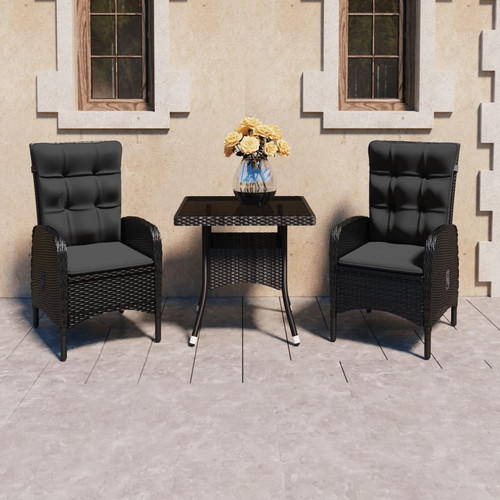 Garden dining set - set, black