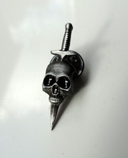 Macabre Skull Sword Army Combat pin badge