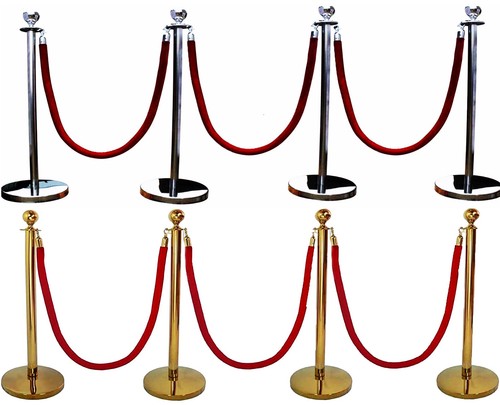 Silver gold queue barrier - silver, or