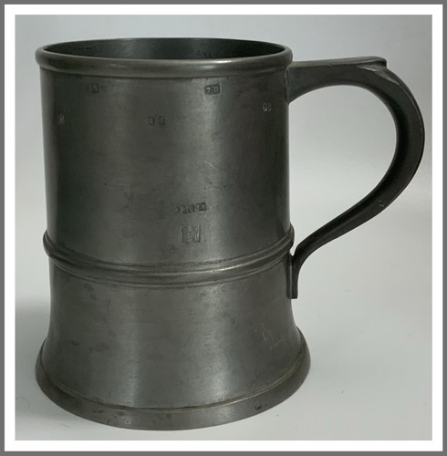 Vtg british pewter pint - pewter,