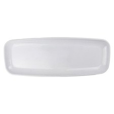 Reusable White Plastic Rectangular Serving Platters - Pack of 2