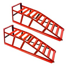 Rhyas Heavy Duty Car Ramps 2 Ton Metal Stands Pair 10 Rungs