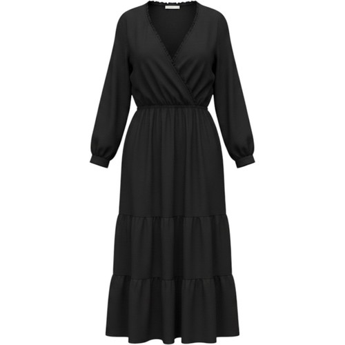 Black maxi tiered dress long - maxi,