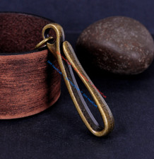 5pc 68*16mm Big Retro Brass KeyChain Key Ring Belt U Hook Wallet Chain Fish Hook