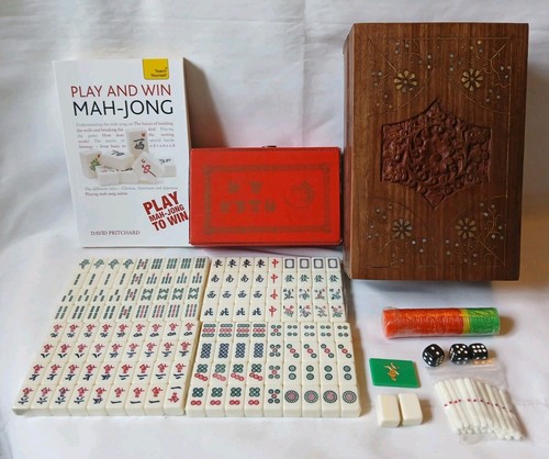 Mahjong set wood case - mahjong,
