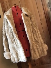 VINTAGE TISSAVEL 60s FAUX FUR COAT JACKET FOX MINK BEIGE PASTEL BLOND RETRO GLAM