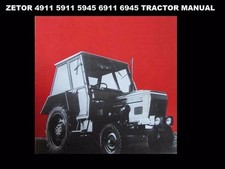 ZETOR 4911 5911 6911 6945 OPERATION MAINTENANCE MANUAL w/ Tractor Service Repair