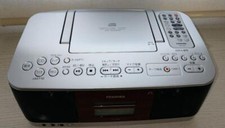 TOSHIBA TY-CDK9 Silver Wood Grain CD Boombox FM AM Radio in-output 3.5 Mini Jack