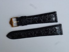 GENUINE ROTARY BLACK LEATHER WATCH STRAP SIZE 21MM
