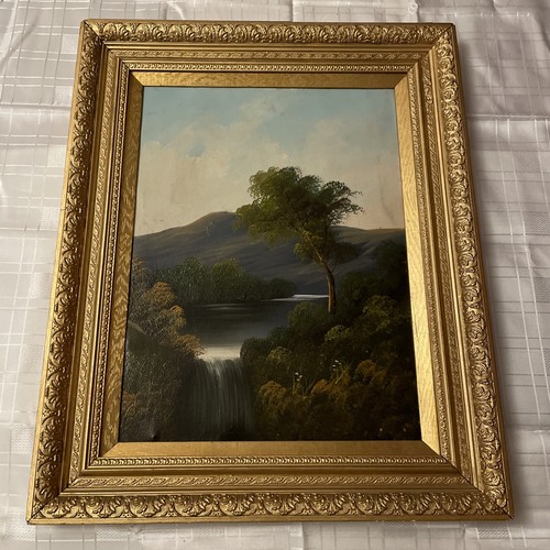 Antique framed oil - antique, board