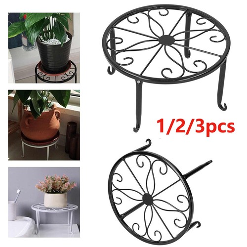 Round wrought iron plant stand - plant,