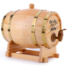 3L Oak Aging Barrel with Stand and Spigot Wooden Whiskey Barrel Charred Wood Agi