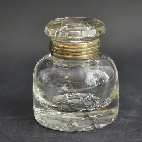 Vintage cut glass inkwell - vintage,