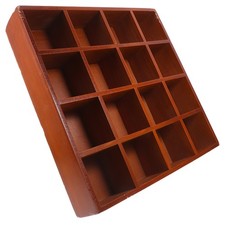  16 Grids Wooden Storage Box Wall Mounted Shelving Display Shelves