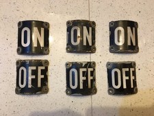 vintage industrial enamel signs "on" "off"