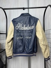 Nickelson Vintage Classic 90s Bomber Leather Varsity Jacket