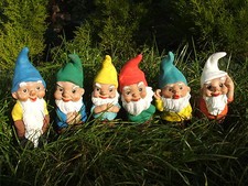 Latex Mould / Mold Set for 6 x Cute Garden Gnomes.