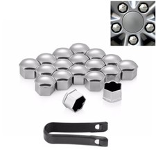 20 Pieces 17mm Chrome Alloy Car Wheel Nut Bolt Cover Caps Tool DIY with Tool AE