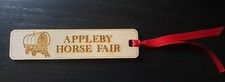 Appleby Horse Fair Engraved Wooden Bookmark, romany gypsy traveller bowtop wagon