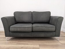 SOFA 2 Seater Charcoal Grey Removable Fabric Cushions Blade Legs FREE DELIVERY