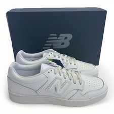 New Balance NB Men's 480 Trainers White Plain Leather New Sports Gym Shoes Logo