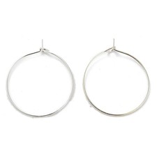 50 x Silver Wine Glass Charm Hoops Rings Earwires