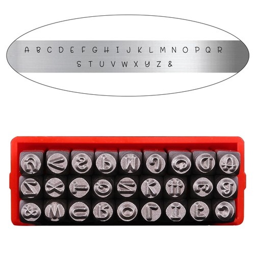 Metal stamp set with - with, case