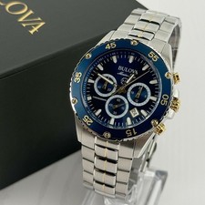 Bulova Marine Star 98B400 Chronograph Watch Men's Quartz Watch Blue Dial 41.5mm