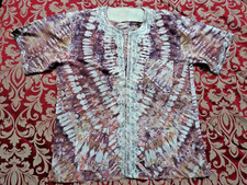 Vintage 1984 Gambian Tie & Dye Cotton Men’s Dashiki Shirt Jacket Size XL 48in