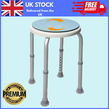 Non-Slip Adjustable Aluminium 360 Shower Chair Bath Stool Seat Disability Aid UK