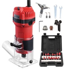 TEENO 1/4" Electric Wood Trimmer Palm Router 6 Speeds Handheld Laminate Wood