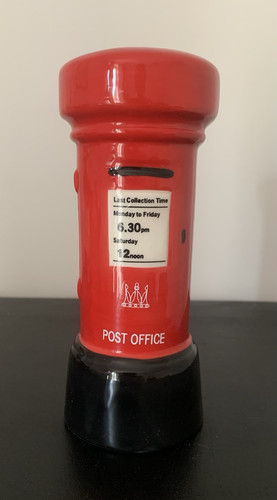 Red black post office pillar - red,