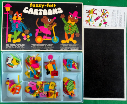 Fuzzy felt cartoons - cartoons, vintage