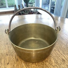 Vintage Brass Jam Preserve Pan With Iron Handle