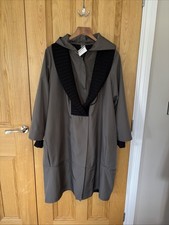 Crea Concept Medium M 40 Khaki Green Black Coat Jacket Long Line New Tags Hood