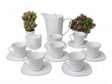 Royal 15 Pieces Porcelain White with Gold Rim TEA & COFFE, Cappuccino SET