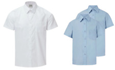 2 Pack Boys Short Sleeve School Shirt School Uniform Pocket Regular Fit Size new