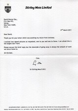 STIRLING MOSS HAND SIGNED