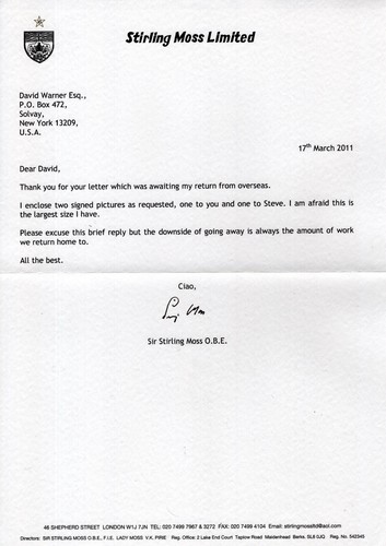 Stirling moss hand signed - stirling,