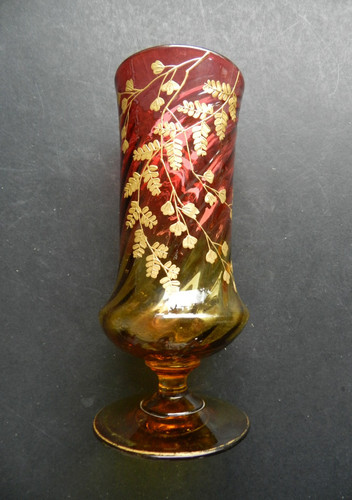Antique hand blown cranberry - blown,