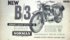 Original NORMAN 250cc 'B/3 Uni-Twin' Motor Cycle ADVERT : Vintage 1958 Print AD