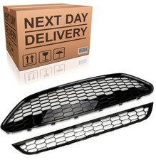FOR FORD FIESTA MK7 BLACK  ZETEC S HONEYCOMB FRONT UPPER & LOWER GRILLE 2013-17