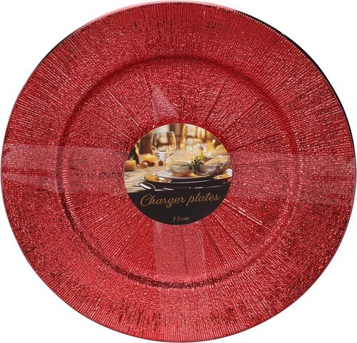 Plate red set 33cm - of,