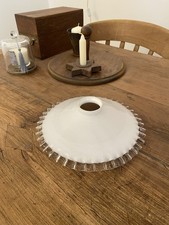 French Milk Glass Frill Lamp
